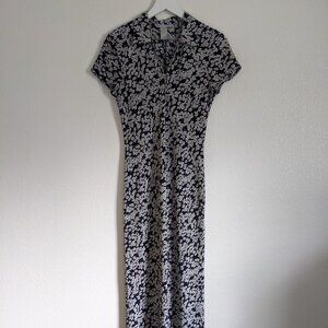 Amazing Vintage Collared 90s Maxi Dress - S/M